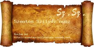 Szentes Szilvánusz névjegykártya